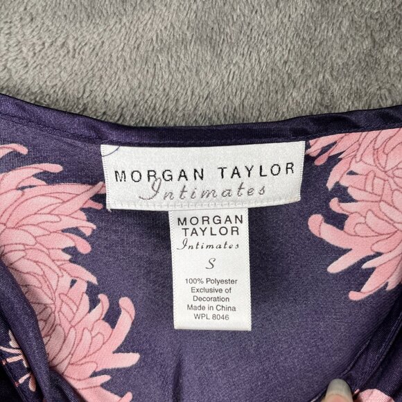 Morgan Taylor Intimates Satin Floral Slip Women's S Purple Lace Y2K Fairycore - Picture 5 of 8